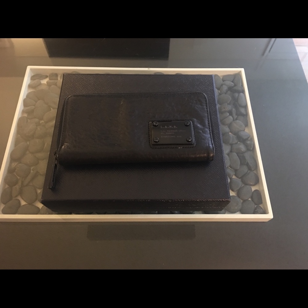 L.A.M.B Black Leather Wallet